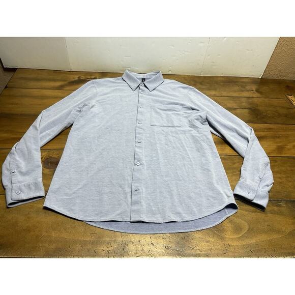 Lululemon Shirt Mens Large Commission Oxford Button Up Smart Tech Wrinkle Free - Picture 1 of 12